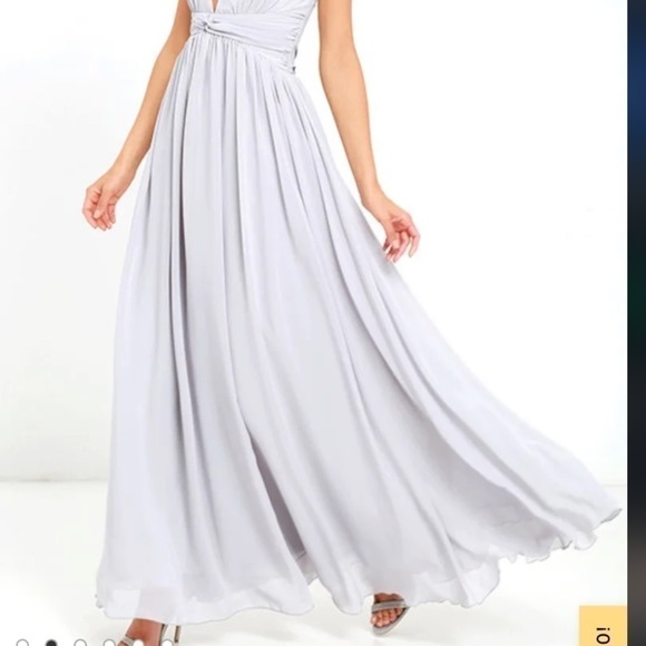 Lulu’s Evening Dream Light Grey Maxi Dress Size XL NWT - Picture 2 of 11